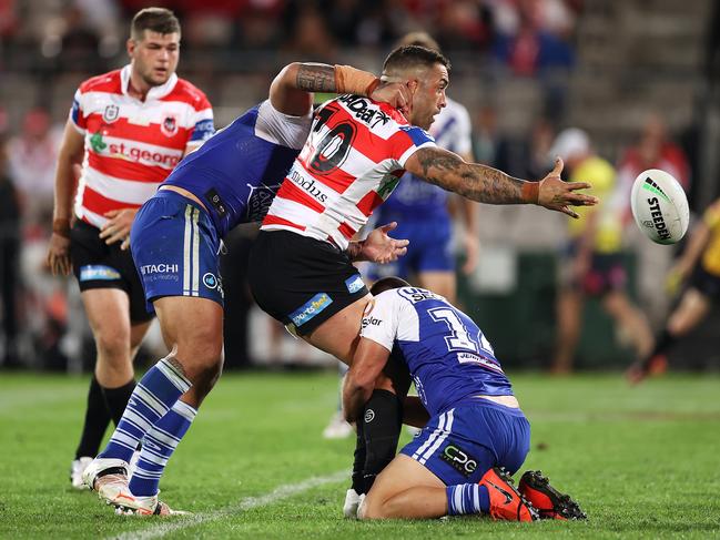 Paul Vaughan went large against the Bulldogs last week. Picture: Mark Kolbe/Getty Images