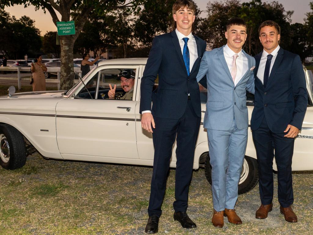 Carlton Wotherspoon, Noah Levitz and Jai Ison at Mackay State High School, Mackay Turf Club Saturday 14 October 2023 Picture: Michaela Harlow