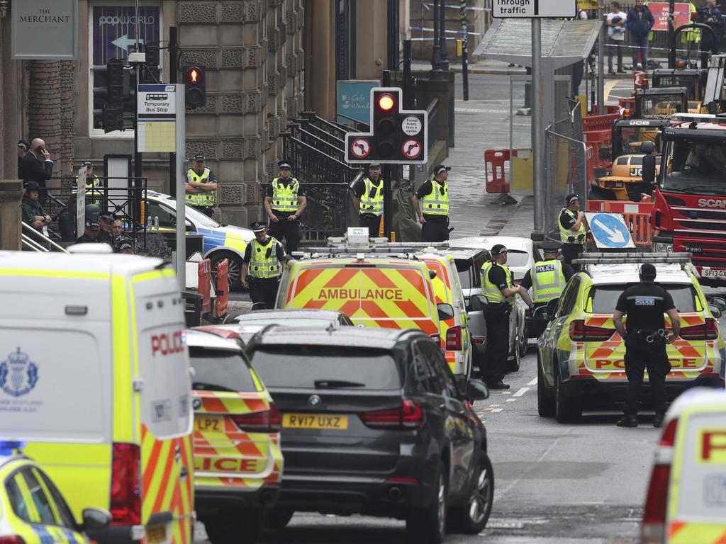 The stabbing occurred around lunchtime in Friday local time. Picture: Andrew Milligan/PA via AP.