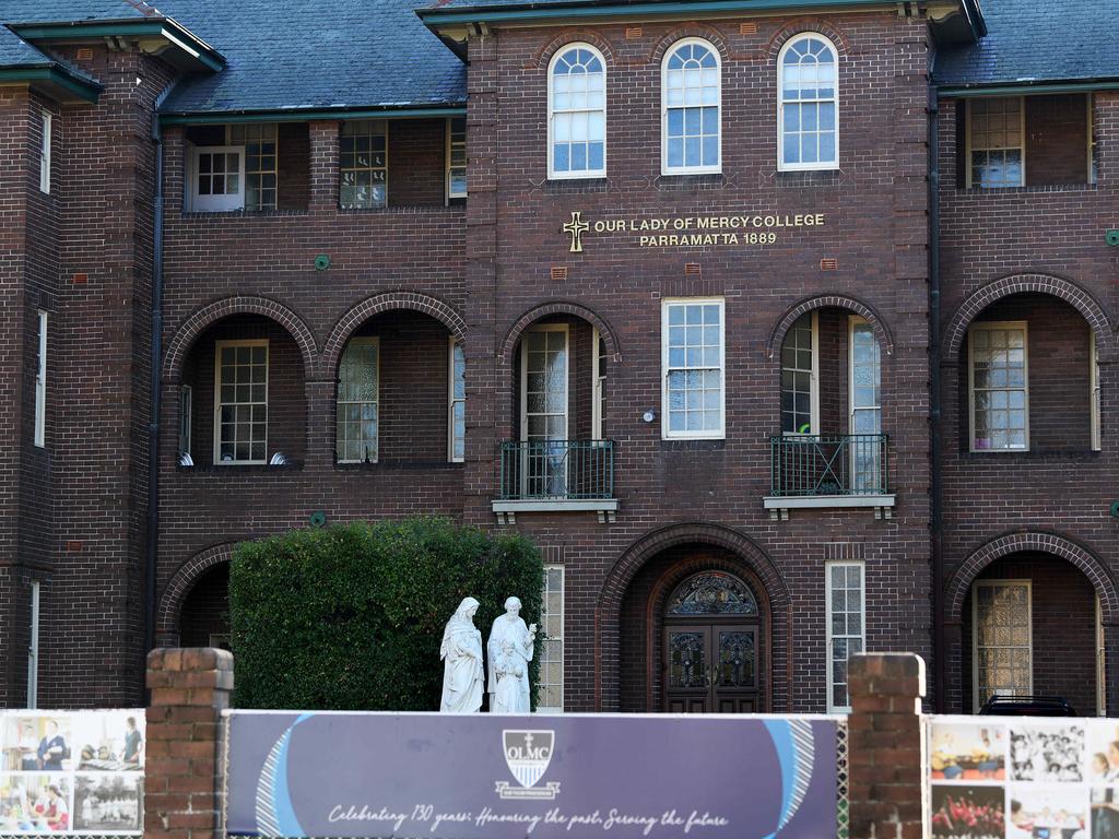 Our Lady of Mercy College in Parramatta closed until further notice after a student tested positive to COVID-19. Picture: NCA NewsWire / Bianca De Marchi