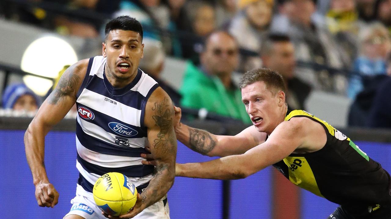 Geelong and West Coast are finding it hard to do a trade for Tim Kelly. Photo: Scott Barbour/Getty Images.
