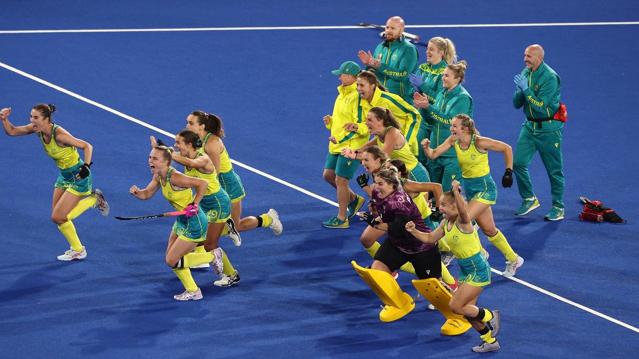 Team Australia celebrate after victory a penalty shootout