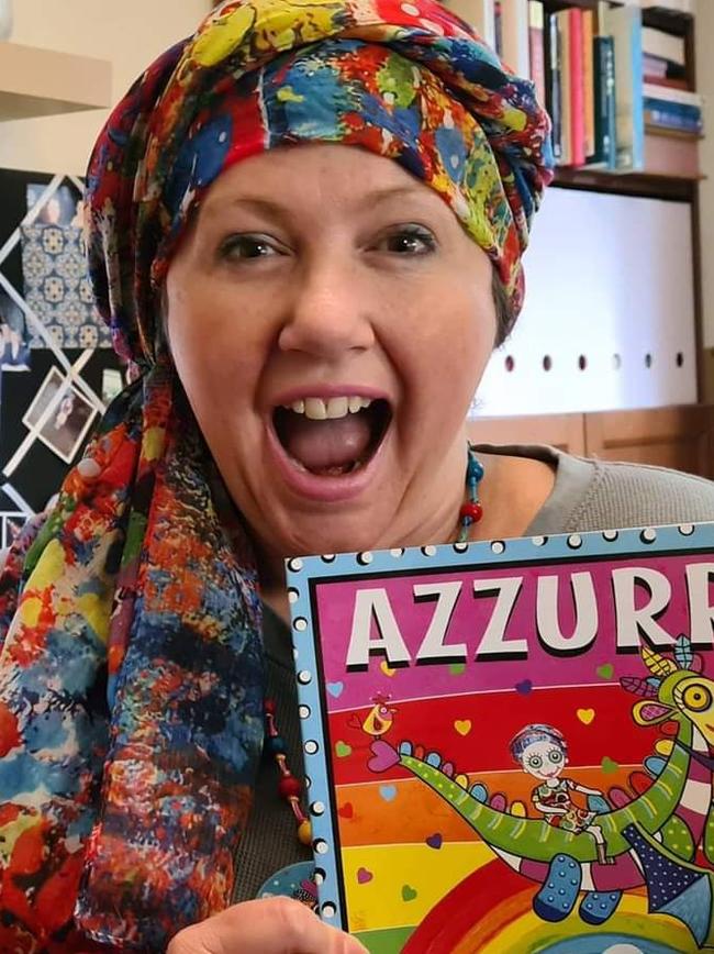 Mel Dzelde and her book Azzurra. Picture: Supplied