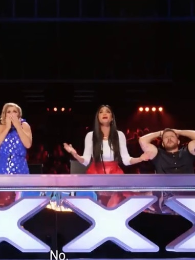 The judges screamed in horror as the stunt unfolded.