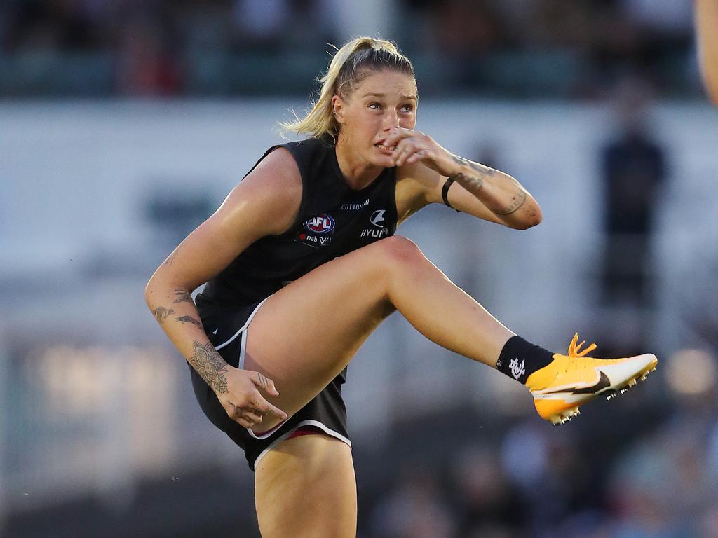 Tayla Harris will continue her footy career at a new club. Picture: Michael Klein