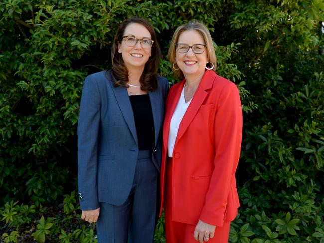 Premier Jacinta Allan with Treasurer Jaclyn Symes at Government House. Picture: NewsWire