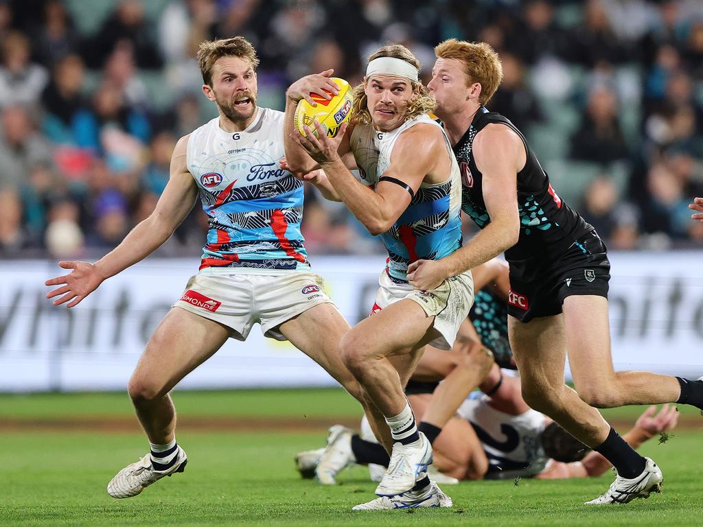 Bailey Smith will face his former club on Thursday night. Picture: Sarah Reed/AFL Photos via Getty Images
