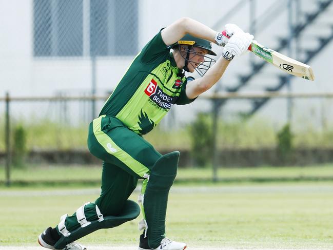 Rovers' Seth McGinty bats in the Cricket Far North 40 overs match between the Cairns Rovers and Norths, held at Griffiths Park, Manunda. Picture: Brendan Radke