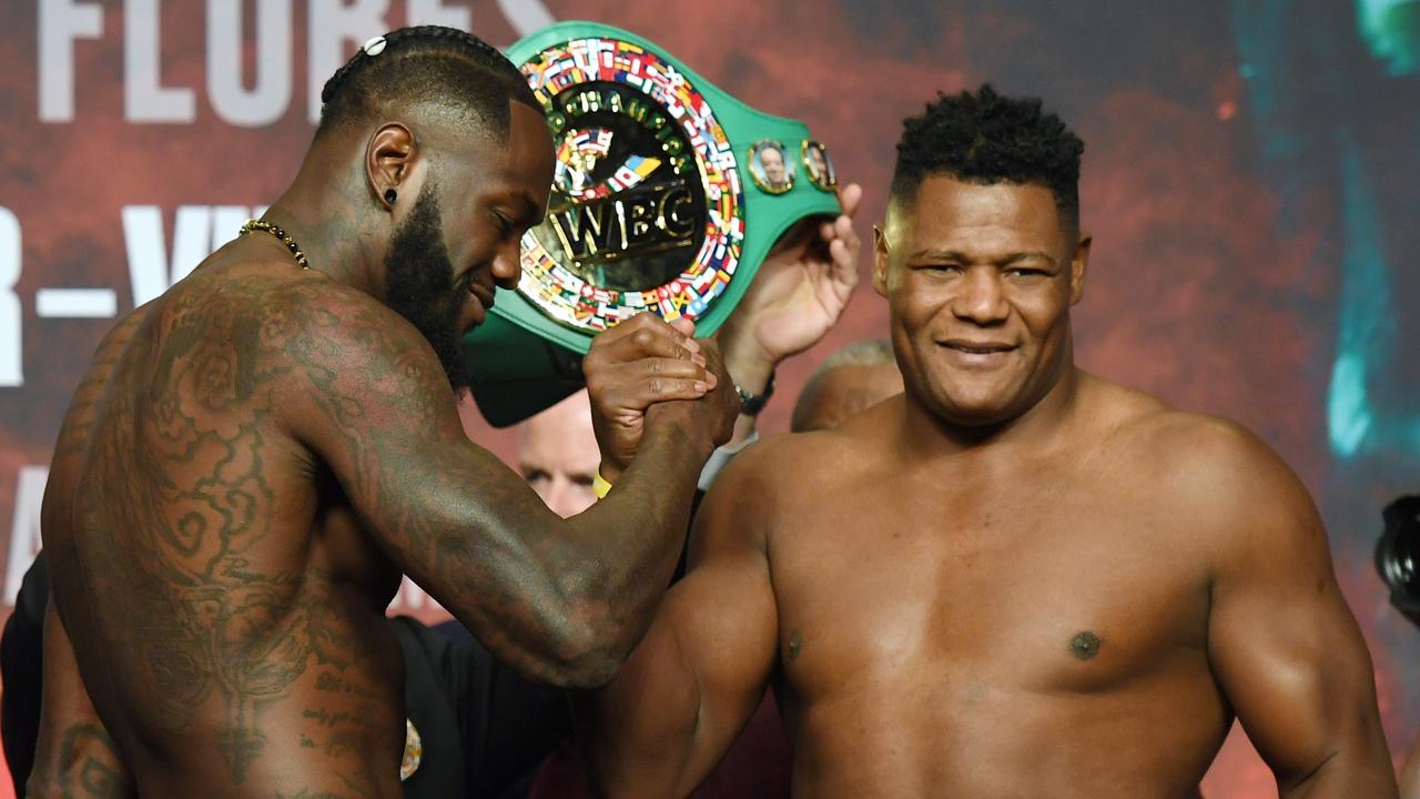 Deontay Wilder and Luis Ortiz lock horns at the weigh-in.