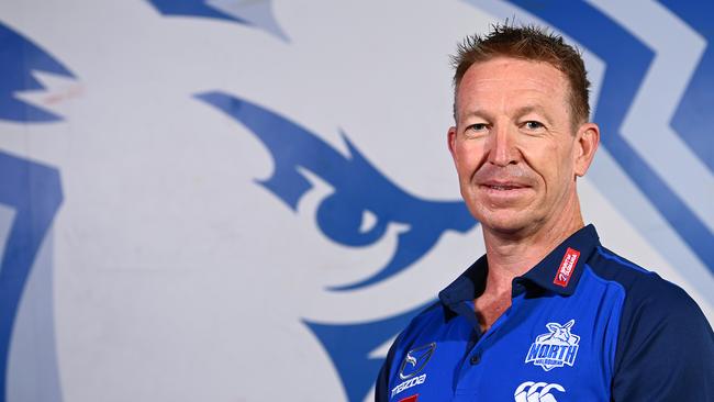 MELBOURNE, AUSTRALIA - NOVEMBER 23: New Kangaroos coach David Noble poses during a North Melbourne Kangaroos AFL media opportunity at Arden Street Ground on November 23, 2020 in Melbourne, Australia. (Photo by Quinn Rooney/Getty Images)