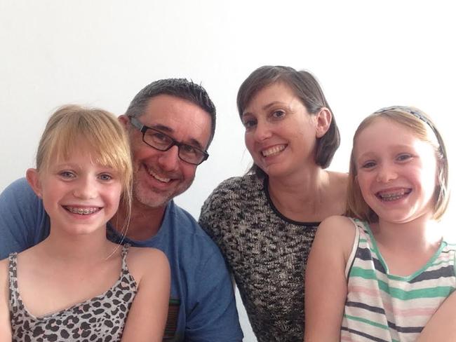 Sarah and her husband Dan with their daughters Ella and Sophie.