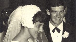 Marion Barter on the day of her marriage to former Australian soccer legend Johnny Warren.