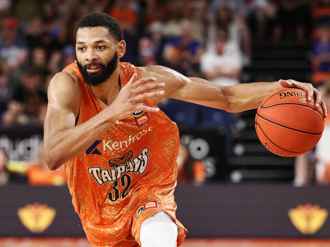 Taipans' Pedro Bradshaw in the National Basketball League (NBL) match between the Cairns Taipans and the Illawarra Hawks, held at the Cairns Convention Centre. Picture: Brendan Radke