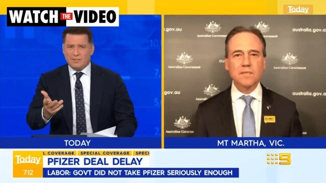 Karl Stefanovic slams Greg Hunt after emails on Pfizer talks released (The Today Show)