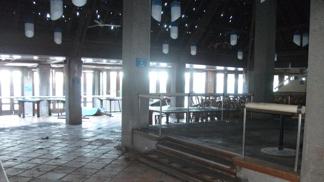 The resort on Lindeman Island off Mackay is in a derelict state after it was abandoned following Cyclone Yasi in 2011. Picture: Ron Altmann, 2021