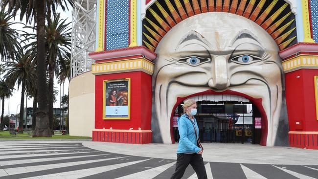 Melbourne’s St Kilda has become a hotspot during the latest Covid lockdown in Melbourne. Picture: NCA NewsWire / David Crosling