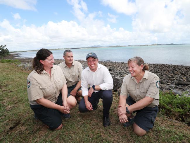 ***Exclusive*****Premier Steven Miles with Queensland National Park Rangers in Mackay. Picture: Annette Dew