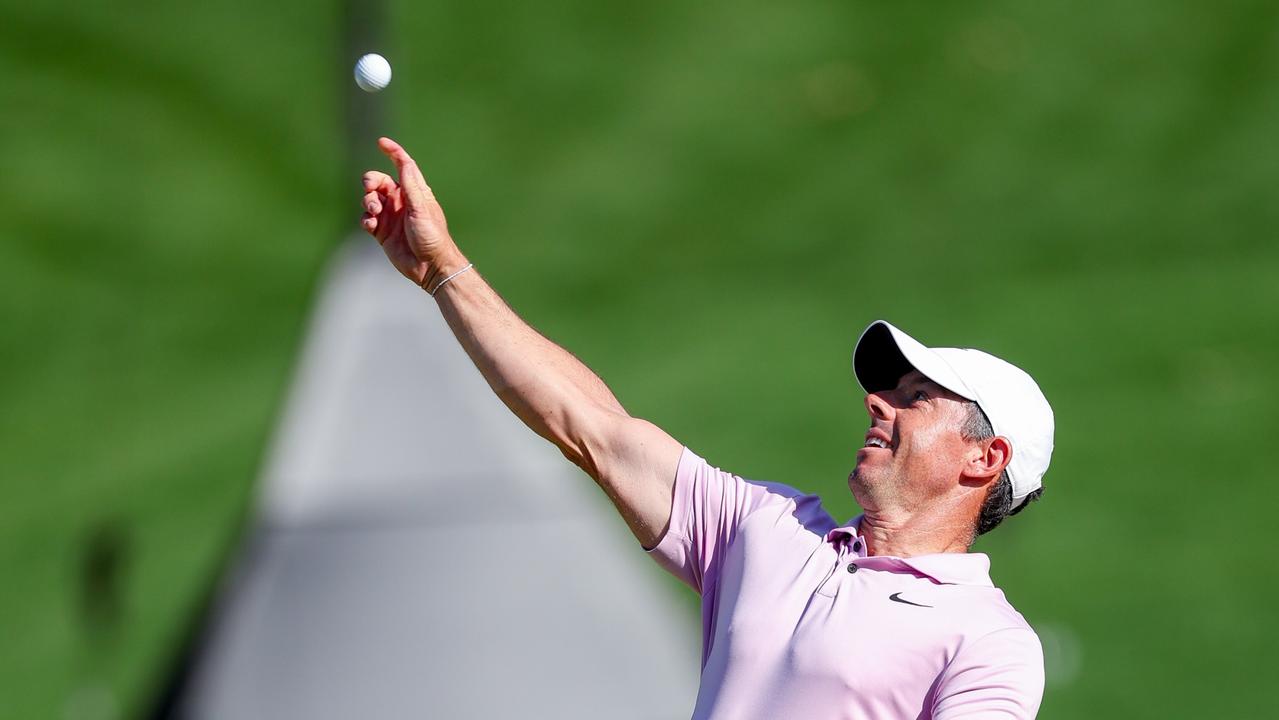 Rory lobbed a ball to the crowd after a sublime hole-out eagle on 15.