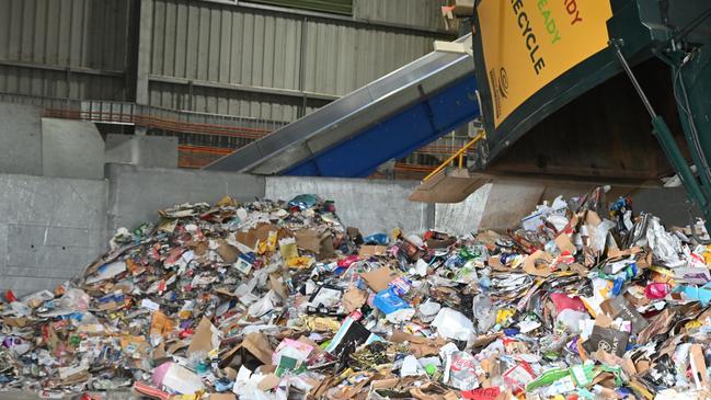 A South Burnett Regional Council spokeswoman said once the materials were sorted they were baled separately and stored on site. Photo: Cherbourg Aboriginal Shire Council