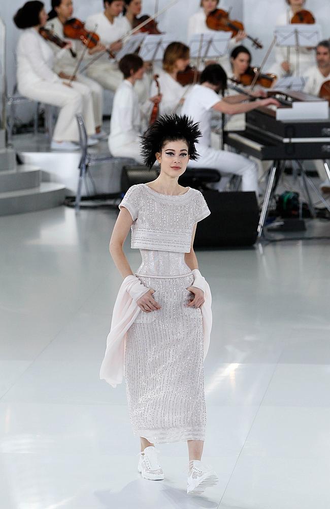  The drop waist is back in a more casual collection from Chanel. Picture: AFP  