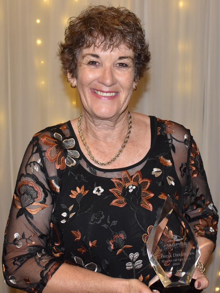 Teresa Dreghorn was named Magpie of the year at Magpies awards night, October 29, 2021. Picture: Matthew Forrest