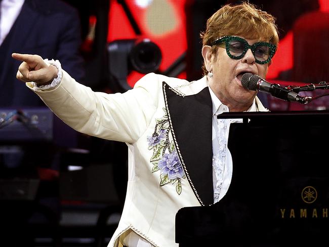Elton John performs his first Sydney Show at Allianz Stadium on his Farewell Yellow Brick Road tour. Picture: John Appleyard