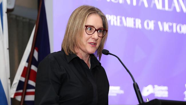 Jacinta Allan speaks at Zionism Victoria and the Community Council of Victoria’s annual Israeli Independence Day celebrations. Picture: Peter Haskin/Zionism Victoria