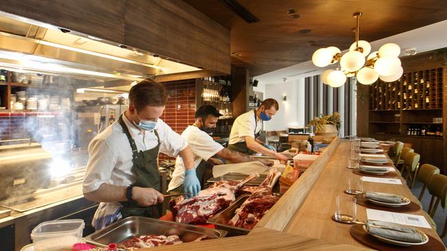 The open campfire-powered kitchen. Picture: David Geraghty