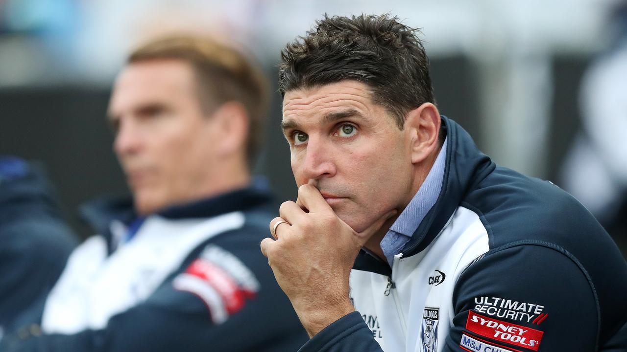 Canterbury coach Trent Barrett and his Bulldogs face a tough start to the season. NRL Imagery