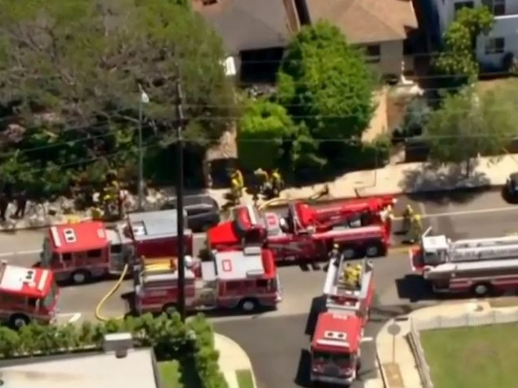 The scene of the accident in suburban LA. Picture: Fox 11