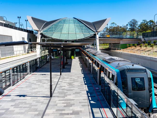 Premier Gladys Berejiklian and Minister for Transport and Infrastructure Andrew Constance inspect the first completed Sydney Metro Station and one of the Metro trains(Station photos -Tallawong Station, Tallawong Road Off Schofields Road, Rouse Hill NSW)Sunday September 16 (Image/Monique Harmer)