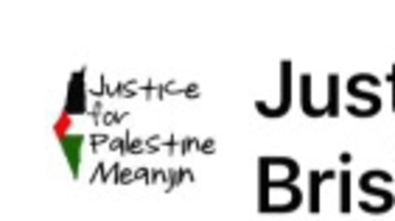 A poster promoting a Rally for Palestine in Brisbane on 26th November 2023
