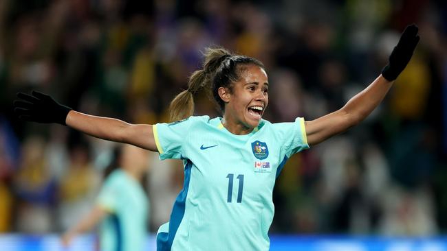 If not for Kerr’s injury, Fowler would have spent the majority of games on the bench. Instead she’s been key to the Matildas success. Picture: Getty Images.