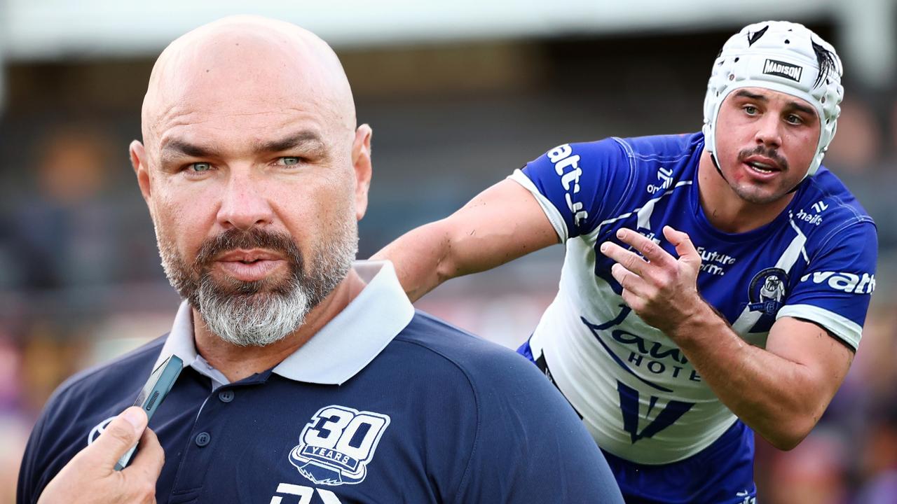 Cowboys coach Todd Payten with Bulldogs hooker Reed Mahoney imposed on the background.