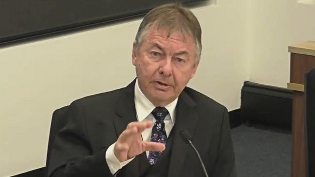 Walter Sofronoff speaking during public hearings of the Australian Capital Territory’s Board of Inquiry into the Criminal Justice System.