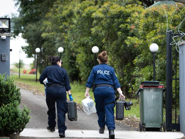 Forensic officers at the scene on the day after the shooting. Picture: Julian Andrews