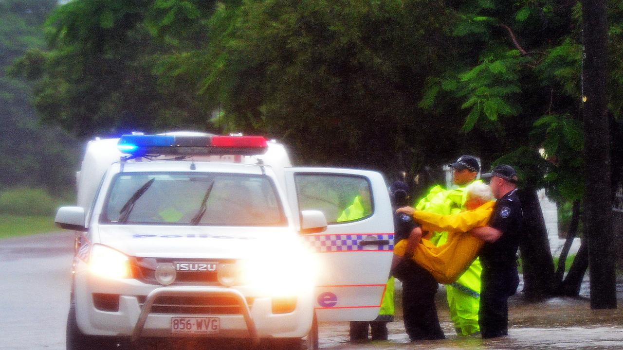 Police rescue an elderly man from his Railway Ave home. Picture: Zak Simmonds