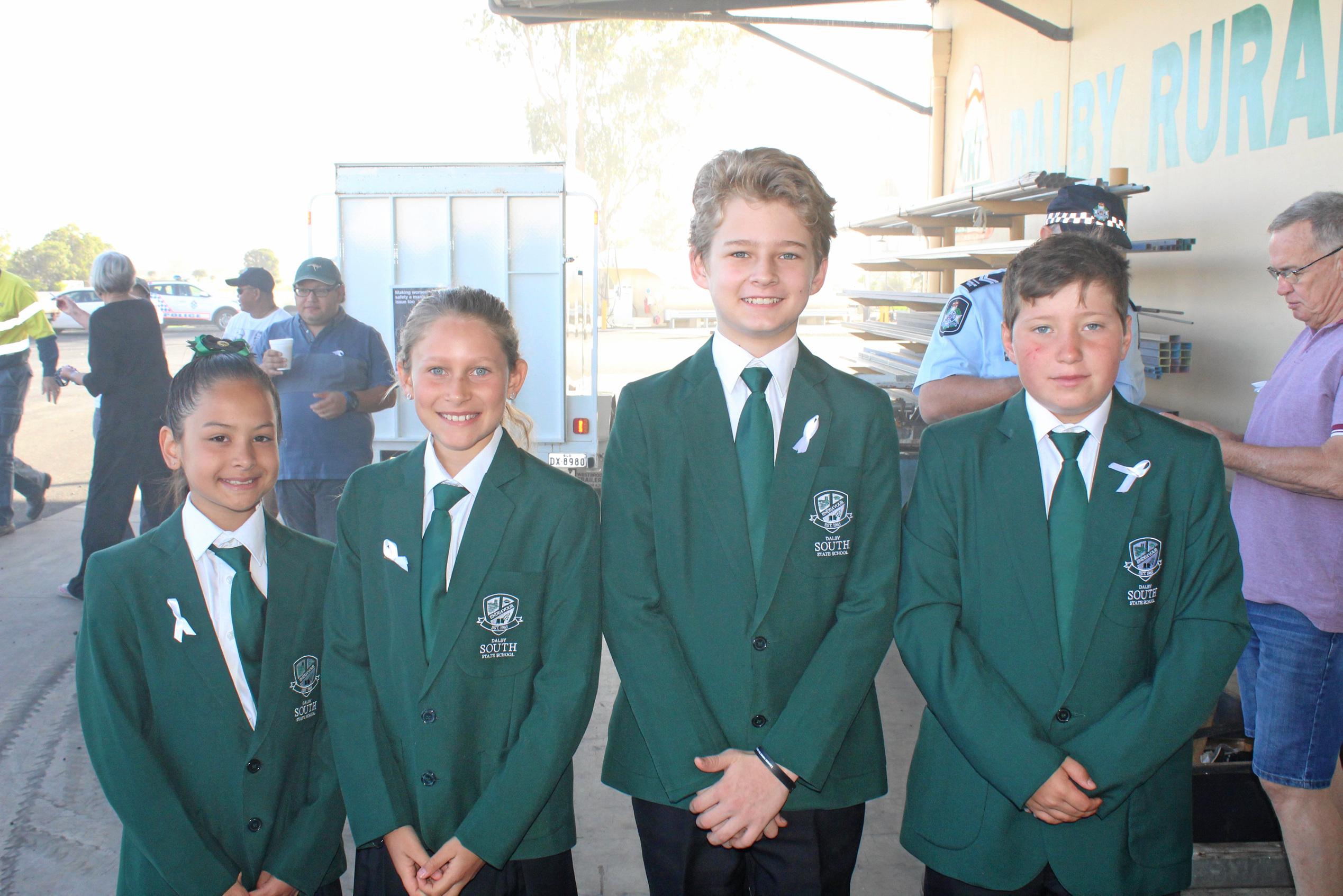 Monika Stritzel, Azarya Palmer, Joseph Routley, Tai Phipps Dalby South 2018 school leaders. Picture: Shannon Hardy