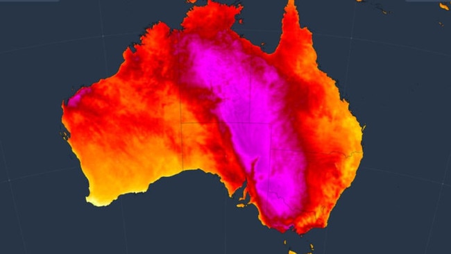 A wall of heat is being sucked towards the south from the interior. Picture: Weatherzone.