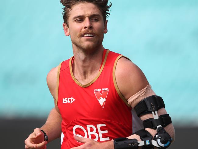 Dane Rampe broke his arm after a fall before Round 2. Picture: Phil Hillyard