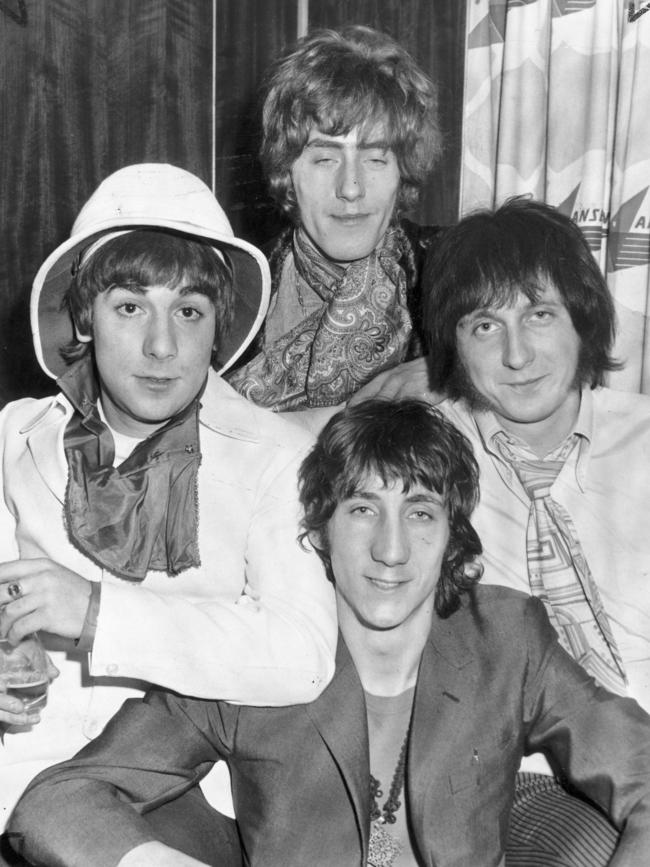 The original lineup: Townshend with, left to right, Keith Moon, Roger Daltrey and John Entwistle.