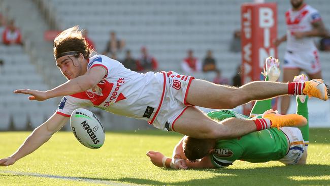 Cody Ramsey in full flight in the match against the Raiders.