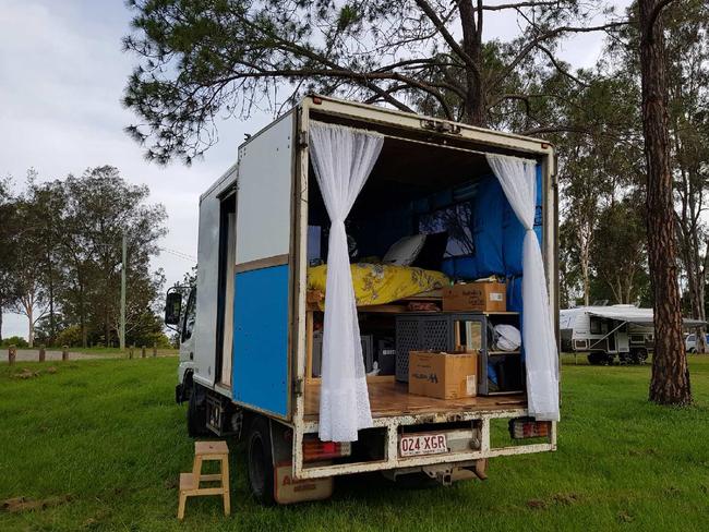 Chrissy still has more work to do on her home, but she’s loving life in a van. Picture: Brisbanegirlinavan