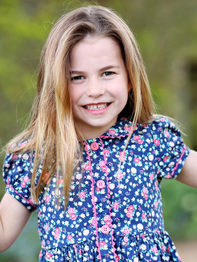 Princess Charlotte donned a floral dress to mark her sixth birthday. Picture: HRH The Duchess of Cambridge/Kensington Palace/AFP