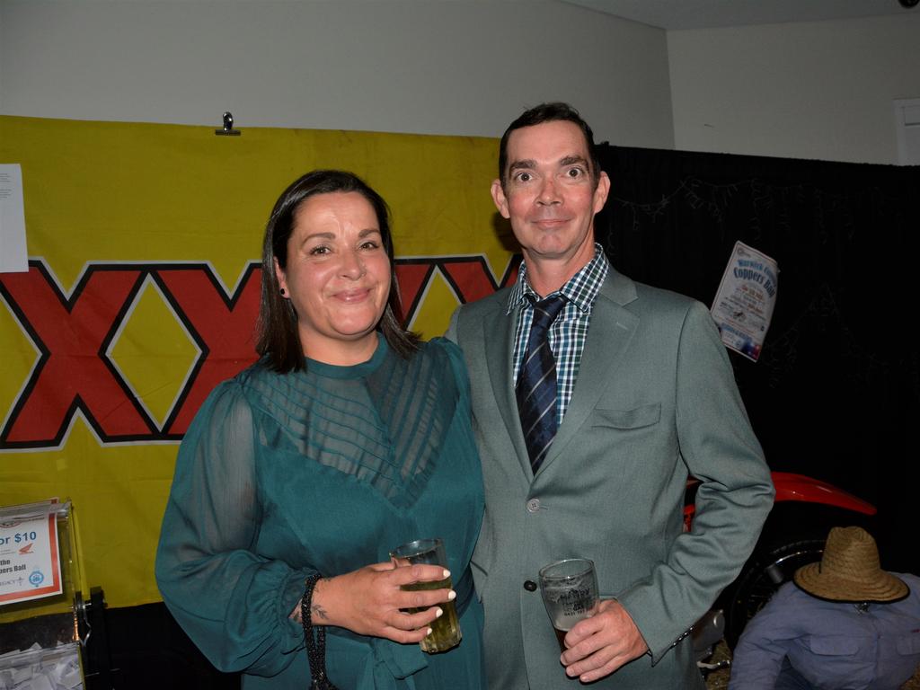 Sarah (L) and Aaron (R) enjoying a night out at Warwick's Coppers Ball charity event on Saturday night.