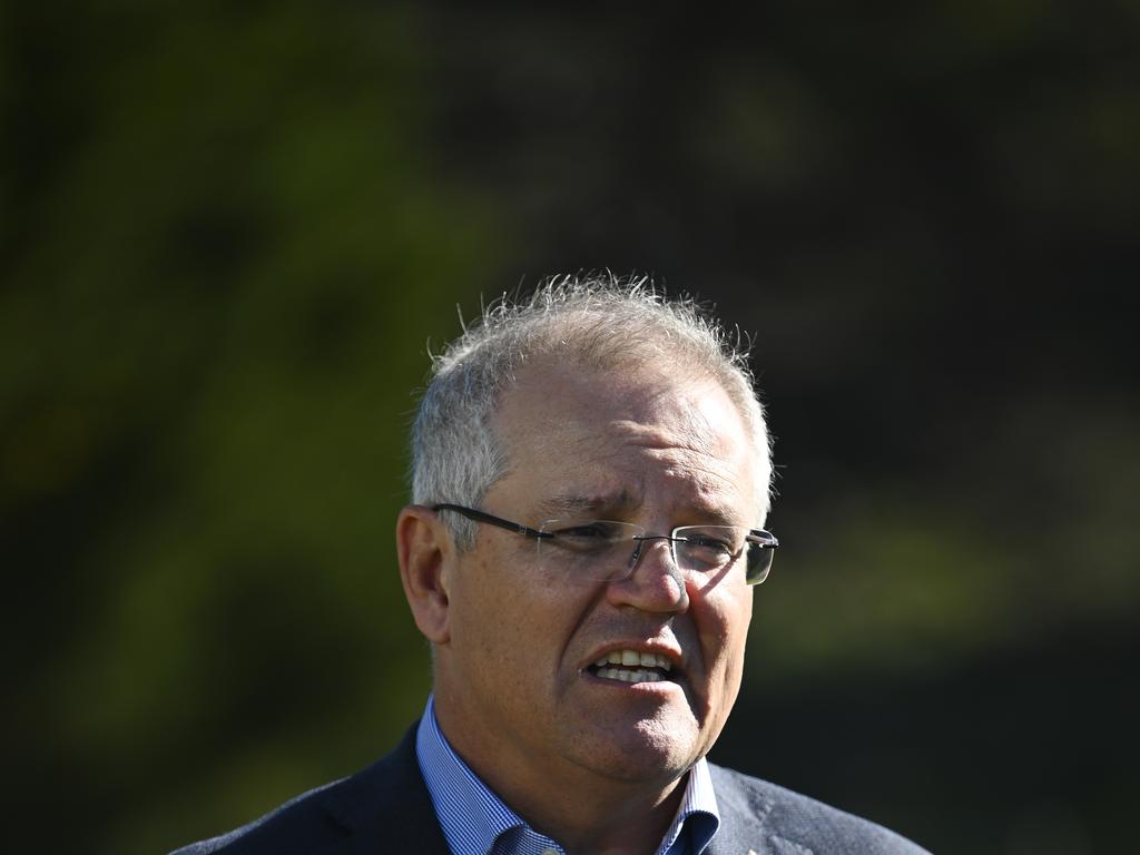 Australian Prime Minister Scott Morrison in Canberra on Sunday. Picture: Lukas Coch/AAP