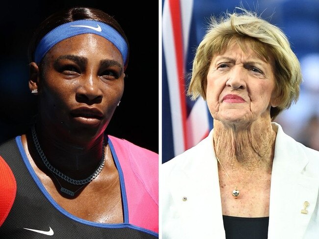 Serena Williams is almost certain to finish her career with one less grand slam title than Margaret Court. Pictures: Getty