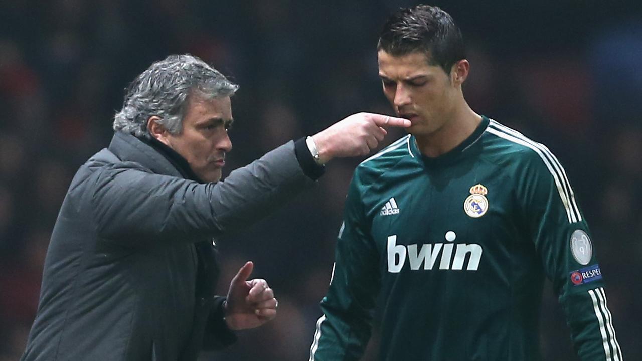 Real Madrid Manager Jose Mourinho gives orders to Cristiano Ronaldo at Real Madrid back in 2013.