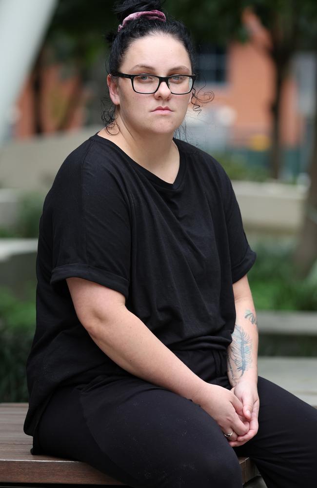 Carly Mulheran outside the Queensland Children's Hospital, South Brisbane. Picture: Liam Kidston