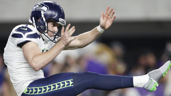 MINNEAPOLIS, MN — AUGUST 24: Michael Dickson #4 of the Seattle Seahawks punts the ball during a preseason game against the Minnesota Vikings at U.S. Bank Stadium on August 24, 2018 in Minneapolis, Minnesota. (Photo by Joe Robbins/Getty Images)